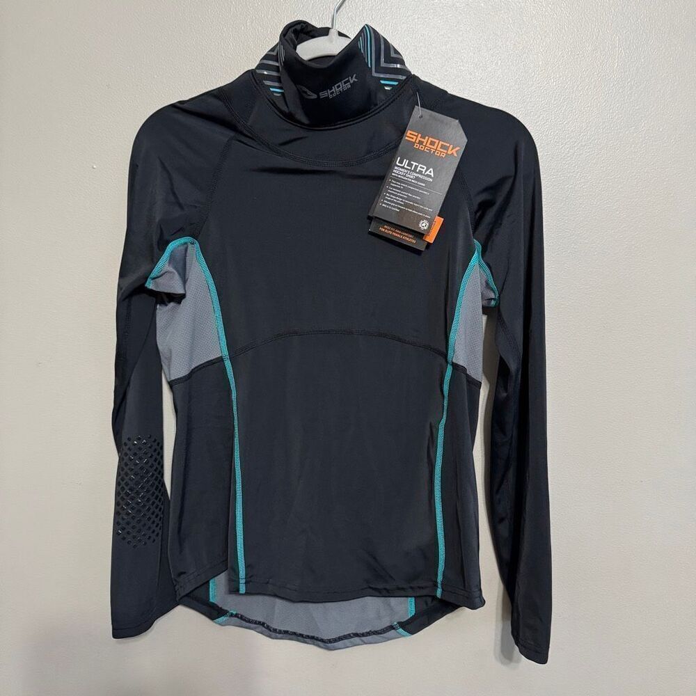Shock Doctor Women's Ultra Compression Neck Guard Hockey Long Sleeve Shirt NWT l